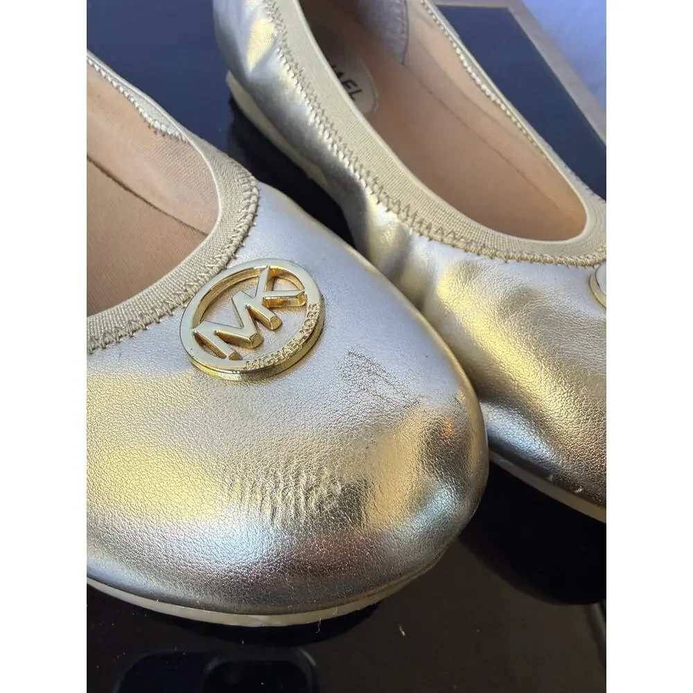 Michael Kors Gold Ballet Flats- Size 4